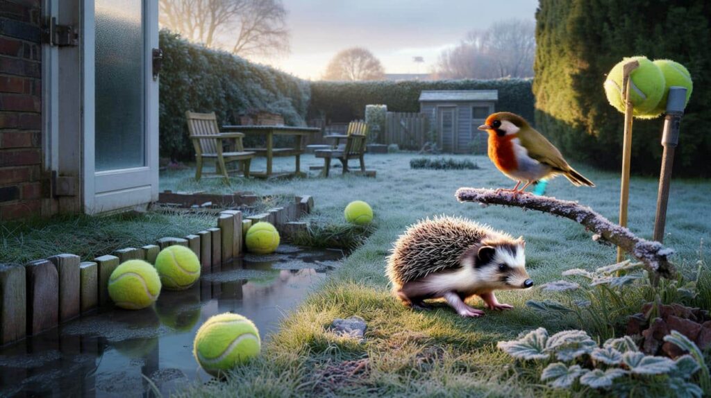 Eine kleine Geste, die einen großen Unterschied macht: Warum Tennisbälle in Ihrem Garten Vögel und Igel diesen Winter schützen können